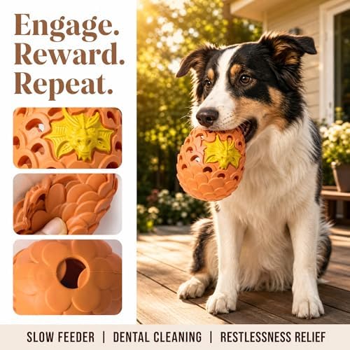 Dragon Egg Dog Chew Toys for Power Chewers - Toughest Indestructible | Treat Dispenser for Medium Large Aggressive Heavy Chewers, Interactive Puzzle, Easy Clean