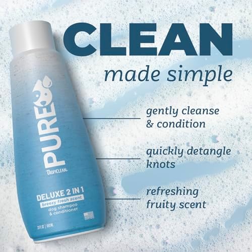 TropiClean Pure 2-in-1 Dog Shampoo and Conditioner, Berry Fresh Scent, 20oz
