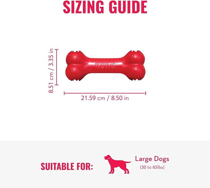 KONG Goodie Bone and Flyer Dog Toy Set, for Large Dogs | A Two-Toy Set with a Treat-Holding Rubber Bone & a Soft Rebounding Flying Disc to Enrich Daily Playtime