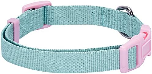 Blueberry Pet Stunning Pastels Modern Triangle Light Blue Cotton Blend Neckerchief Scarf Bandana Adjustable Dog Collar, Small, Neck 12"-16"