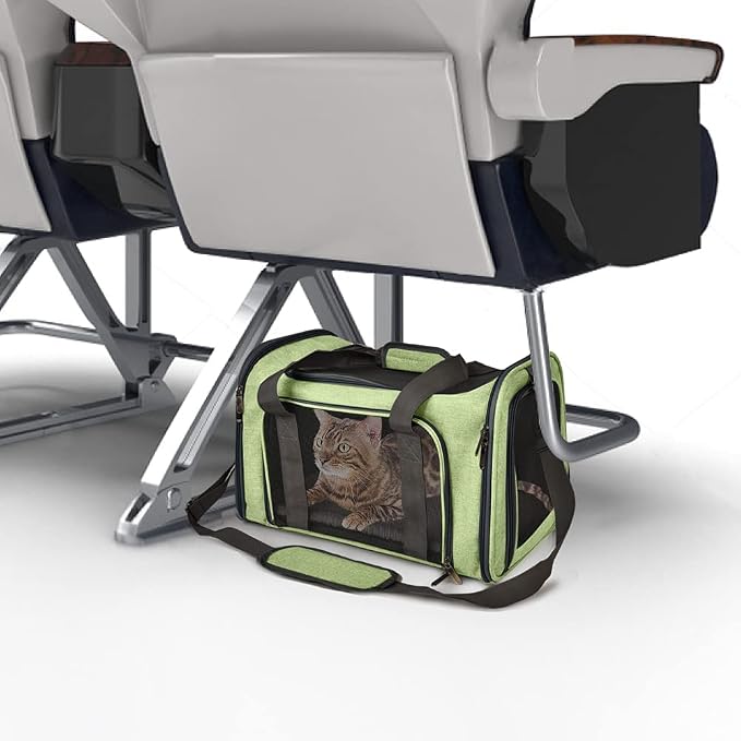 Henkelion Pet Carrier, Small/Medium Up to 15 lbs, Airline Approved, Green