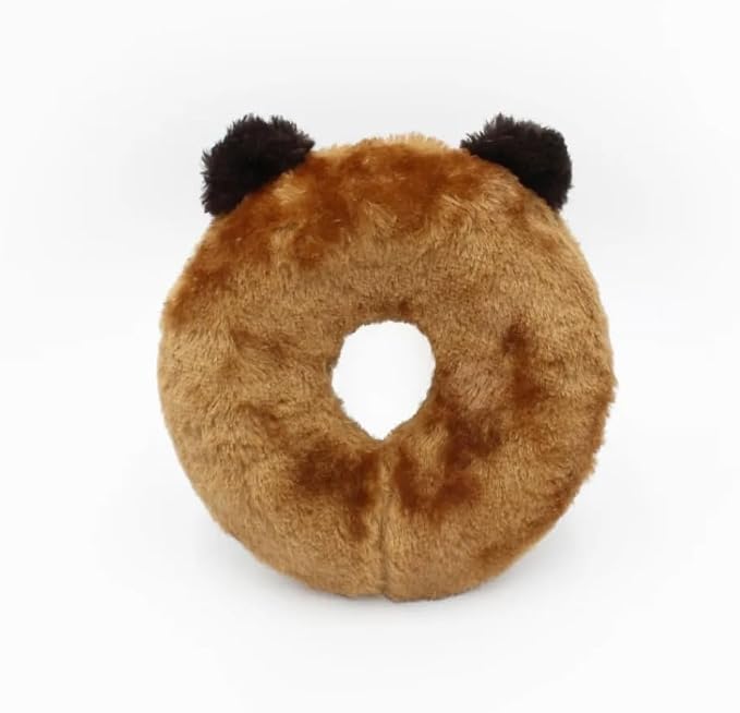 ZippyPaws Donutz Buddies Interactive Pet Toys - Donut Dog Hide and Seek Toy, Puppy Toys, Colorful Squeaky Dog Toys, Bear, Original, (ZP1032)