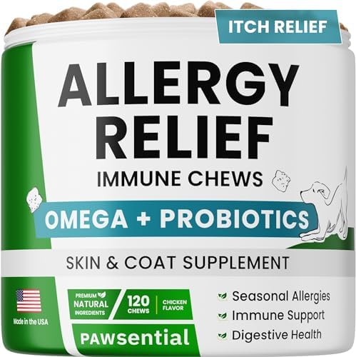 Allergy Relief Dog Chews - Itchy Skin Relief with Omega 3 + Probiotics