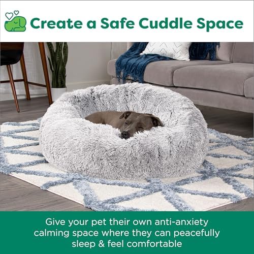 FurHaven Calming Donut Dog Bed, 23", Small, Mist Gray