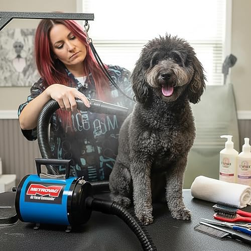 METROVAC AFTD-3 Air Force Commander 2-Speed Pet Grooming Dryer Purple | High Velocity Dog Hair Blower 4.0 HP USA