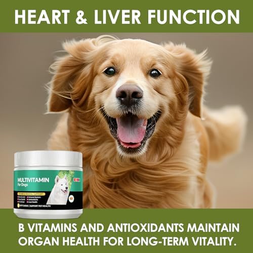 Multivitamin for Dogs, Chicken Flavor, 120 Count | Essential Vitamins & Minerals, Skin & Coat Health, Immune Support, Heart & Liver Care
