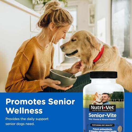 Nutri-Vet Senior-Vite Multivitamin, Dog Supplements, Immune Support, Pet Supplies, Vitamins for Dogs, Senior Essentials, Made in USA, Multivitamin for Pets, 120 Count | Daily Multivitamin, Senior Dog Vitamins, Dog Vitamins & Supplements, Immune Support...