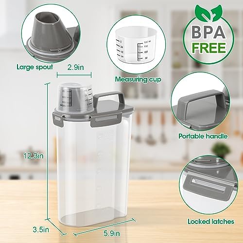 TBMax Rice Storage Container 3 to 5 Lbs - Small Cereal Oatmeal Flour Container with Easy Pouring Spout & Cup, Portable Pet Dog Cat Food Dispenser for Small Spaces, Travel, or Daily Use