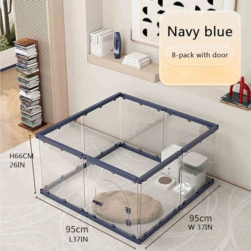 Acrylic Puppy Playpen, Safety Non-Slip Pet Gate, DIY Shape Combination for Indoor Use, Secure Transparent Dog Fence, 14-Piece Set