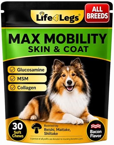 Soft Chews Hip and Joint Supplement for Dogs - Dog Joint Pain Relief Treats - Glucosamine, Chondroitin, Turmeric - Mobility Supplement (Bacon - 30 Soft Chews)