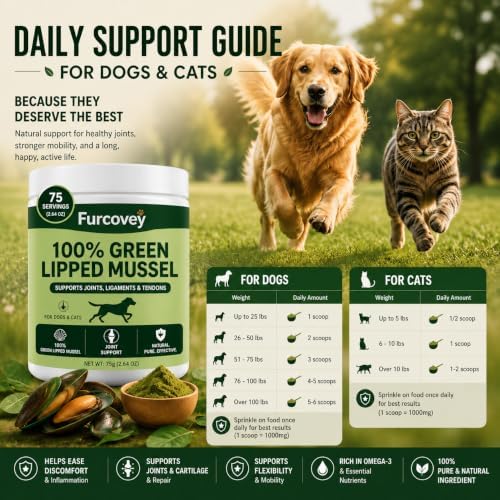 Green-Lipped Mussel Powder for Dogs & Cats Joint Support