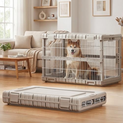 ZOMISIA 36" L Collapsible Dog Crate for Dogs, Heavy Duty Dog Kennel Indoor