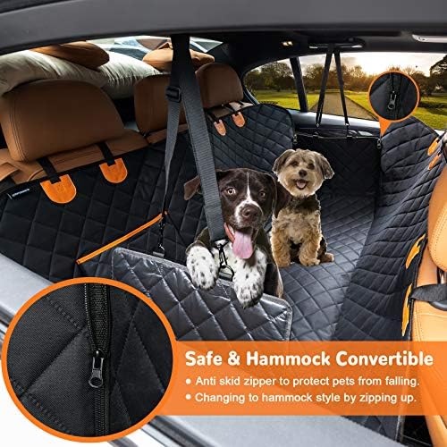 URPOWER Dog Car Seat Cover - Back & Front Seat Cover with Pocket