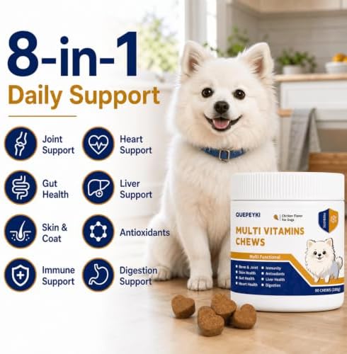 8-in-1 Dog Multivitamin Soft Chews, Chicken, 90 Ct