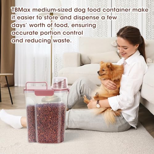 TBMax Portable Dog Food Storage Container 5 to 7 Lbs, 7 Lbs, Dusty Rose