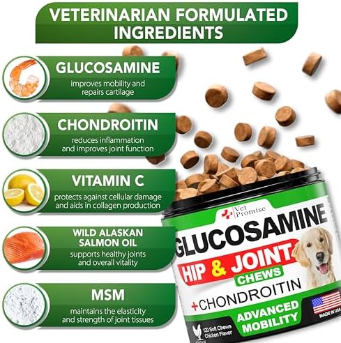 (2 Pack) Glucosamine for Dogs - 240 Ct - Hip and Joint Supplement for Dogs