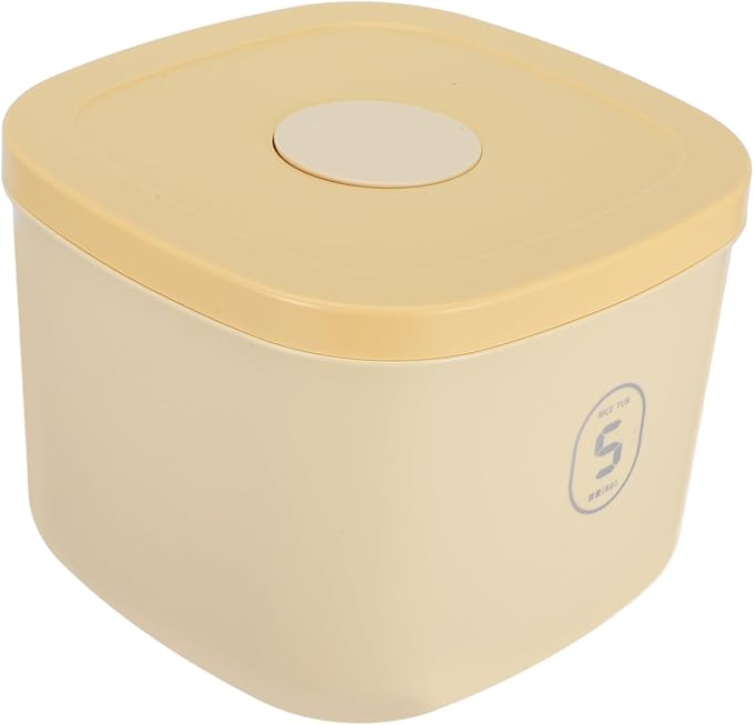 BESTonZON Pet Food Storage Container Airtight Small Yellow Vacuum-sealed Cat and Dog Food Bucket, Small, Yellow