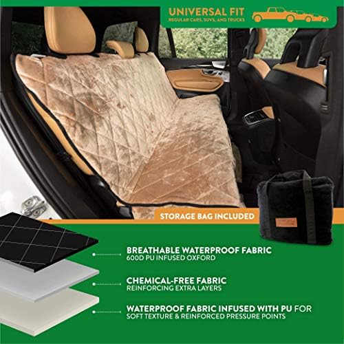 Plush Paws Velvet Rear Seat Protector - Regular Desert Sand, Hammock