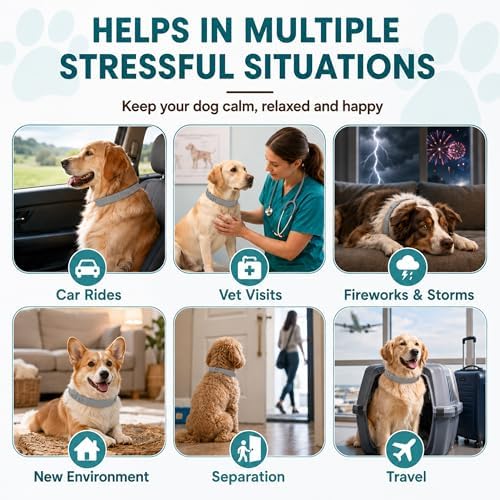 Calming Collar for Dogs, 6-Pack, 25 Inch, Grey