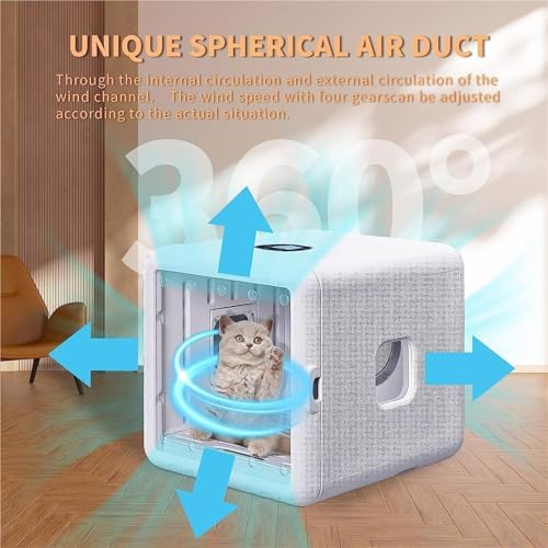 Automatic Pet Dryer Box ， Pet Dryer for Cats and Dogs Quick 360 Drying Hair Box