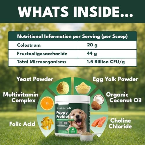 Puppy Probiotic Powder + Colostrum - NovaTails, Gut Health, 14oz