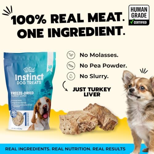 Wild Instinct Freeze-Dried Turkey Liver Dog Treats for Puppies & Seniors