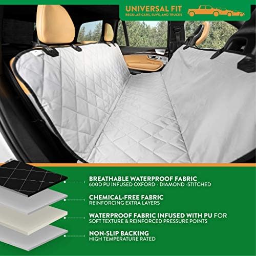 Plush Paws Premium Rear Seat Protector - Regular Grey, Hammock