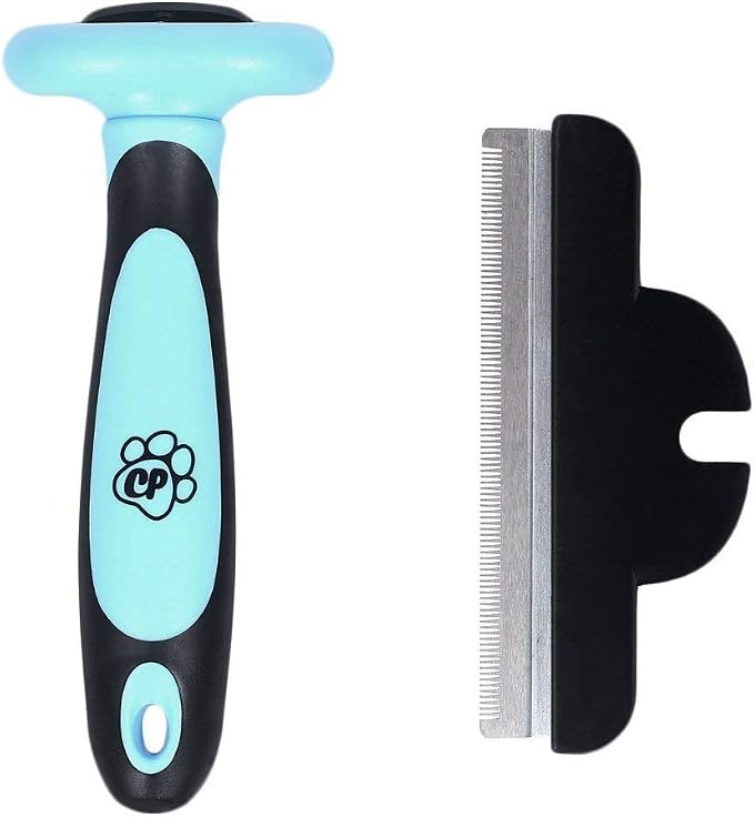 Chirpy Pets Pet Grooming Brush for Shedding, Black
