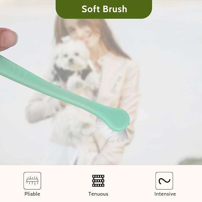 4 Pack Small Dog Toothbrush Pet Toothbrush Cat Tooth Brush Puppy Toothbrush Mini Head Soft Tooth Brush Deep Clean Kit for Puppy,Kitten,Small Dog & Cat,Portable Travel Friendly and Easy to Use