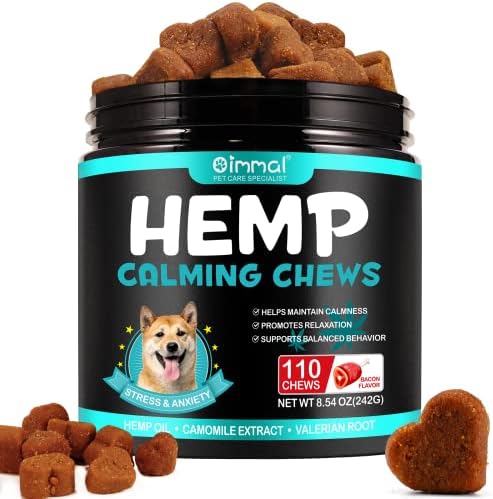 Dog Calming Treats, Hemp, Bacon, 110-Pack