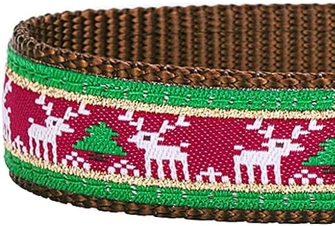 Blueberry Pet Santa’s Reindeer Christmas Dog Collar with Detachable Bow Tie, Adjustable Small Size, 12"-16" Neck