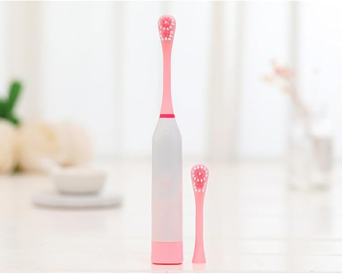 1PC Professional Electric Dog Toothbrush Ultrasonic Technology Pet Toothbrush Dog Brush Addition Bad Breath Tartar for Small Medium Large Dogs and Cats(Pink) Pet Electric Toothbrush
