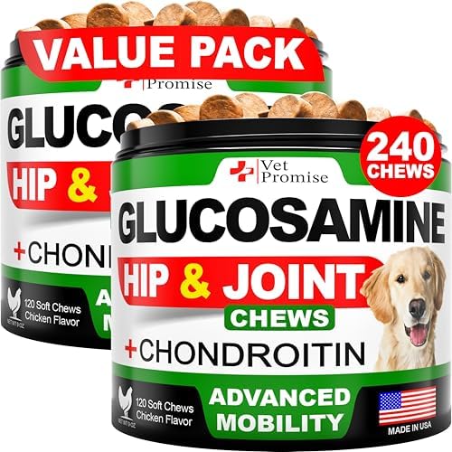 (2 Pack) Glucosamine for Dogs - 240 Ct - Hip and Joint Supplement for Dogs