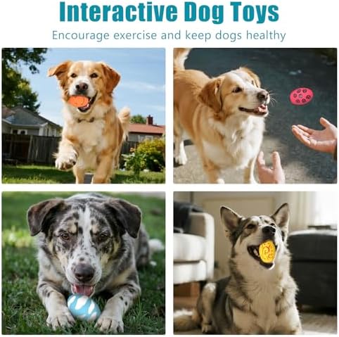 Dog Toys, Squeaky Latex Rubber Bouncy Balls, Squeaky Egg Dog Toys Balls, 3 Pack Interactive Squeak Dog Toy Set for Medium Large Breeds Dogs (3 Pack-B, Large)