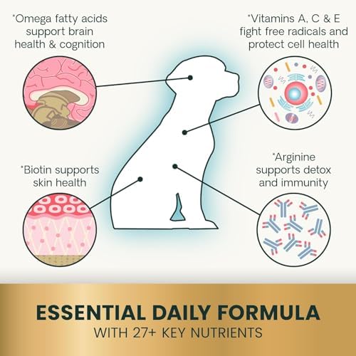 VetriScience 27+ Active Health Chewable Tablets for Dogs, Duck, 90 Count | Canine Plus Daily Multivitamin for Puppies & Adult Dogs, Balanced Vitamins, Minerals & Antioxidants, Wellness Support