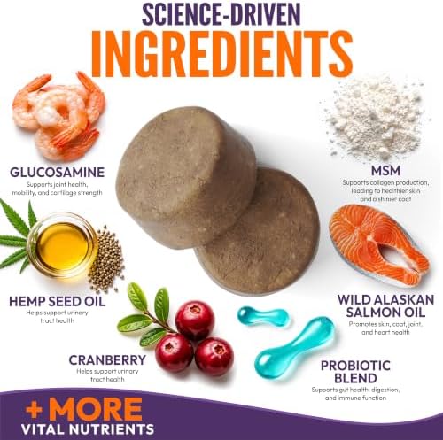 25-in-1 Dog Vitamins and Supplements - 250 Chews Dog Multivitamin Chewable | Glucosamine, Probiotics, Omega 3 for Dogs Skin & Coat, Hip & Joint, Gut, Brain & Immune Support, Senior & Puppy Multivitamin