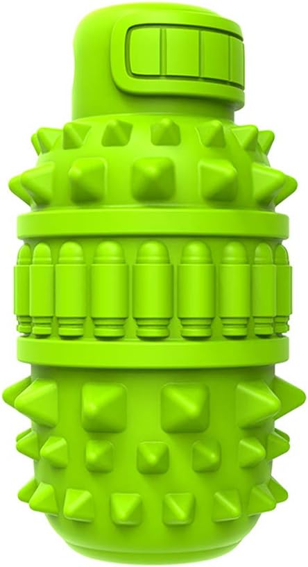 PIFFZEDO Dog Toys for Aggressive Chewers,Interactive Natural Rubber Chew & Squeaky Toy for Large Medium Breed,Dog Toothbrush,Tough & Durable (Green,Large) (Pack of 2)