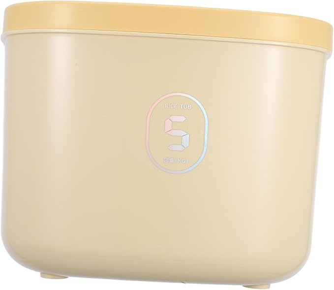 COLLBATH Pet Food Storage Container Small Airtight Dog Food Holder Yellow Vacuum Sealed Grain, Small, Yellow