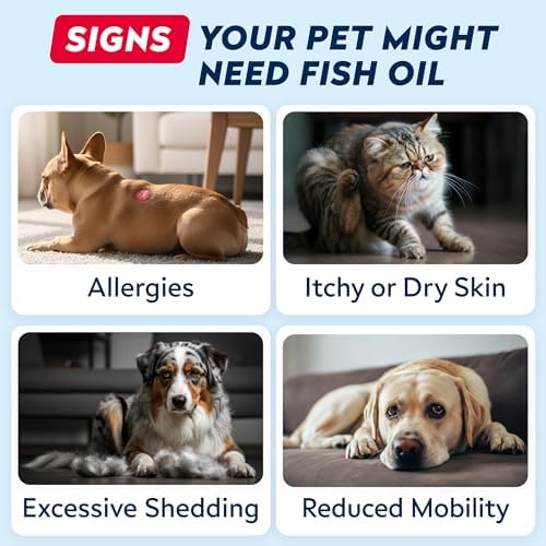 Wild Alaskan Salmon Oil for Dogs & Cats w/Omega 3 - EPA+DHA Fatty Acids