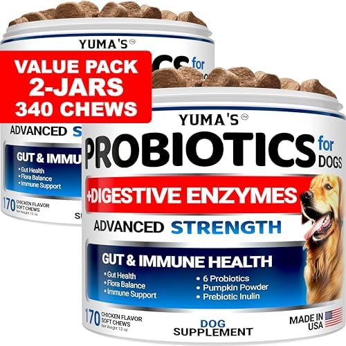 (2 Pack) Probiotics for Dogs - 340 Ct - Dog Probiotics Chews for Gut Health