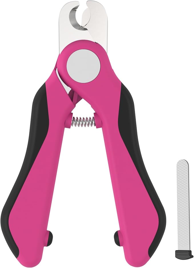 Swihauk Heavy Duty Dog Nail Clippers with Nail File, Pink