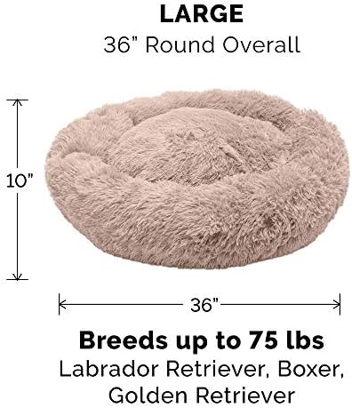 Furhaven Replacement Calming Donut Bed Cover, Taupe, Large