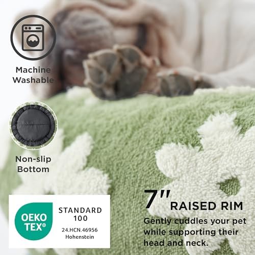 LE SURE Shown on TV Jacquard Donut Cute Small Dog Beds，Green 23x23x7in