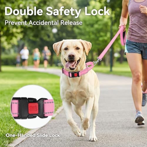 Joytale Martingale Collar for Dogs, Escape Proof No Pull, Pink, L
