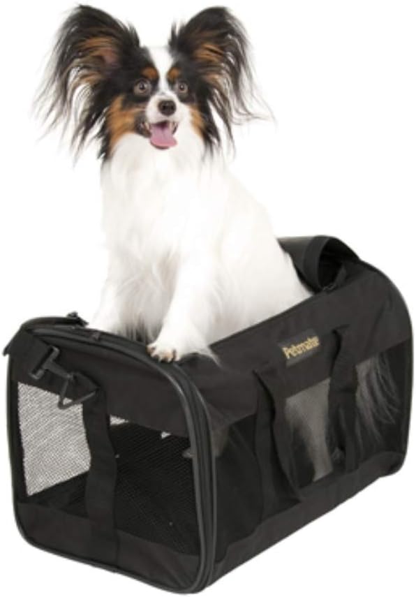 Petmate Kennel Cab Soft-Sided Dog & Cat Carrier, up to 10lbs, 17in, Black | Travel Carrier for Pets up to 10 lbs, Ideal for Small Dogs and Cats on the Go