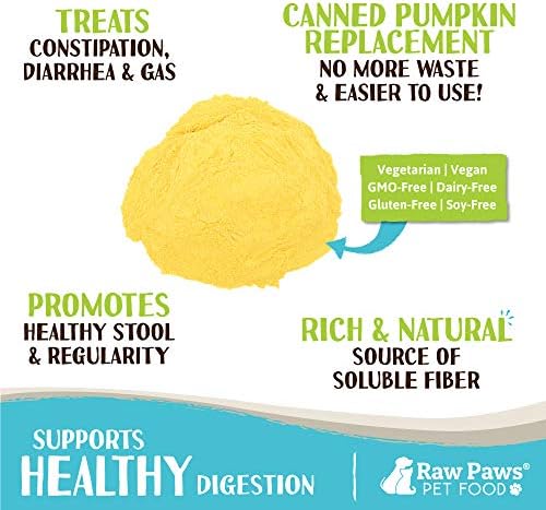 Raw Paws Organic Pumpkin Powder for Dogs & Cats (8-Ounce) - Fiber Digestion