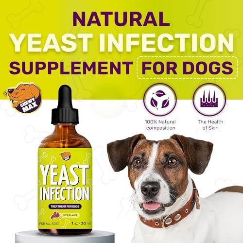 Yeast Infection Treatment for Dogs Helps with Allergies & Itching, and Ear Irritation | Dog Yeast Infection Treatment with Pau D'Arco, Dandelion, Ginger | For Puppies & Adult Ones | Beef Flavor | 1 oz