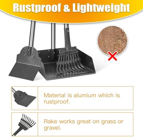 Extra Large Pooper Scooper rake & Tray & Shovel + Standard Pooper Scooper rake & Tray