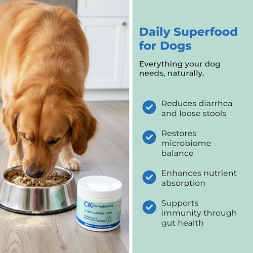 | S boulardii + FOS for Dogs and Cats | Probiotic and Prebiotic Powder | Support Gut Health, Diarrhea | 6 Billion CFU | 60g