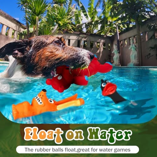 Wettarn 9 Pcs Latex Squeaky Dog Toys 7 Inch Soft Rubber Dog Chew Toy Animal Standing Stick Puppy Fetch Interactive Play Assorted Animal Accessories Gift for Small Medium Large Pet Christmas(Classic)